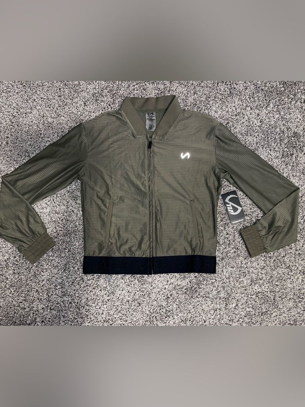 TLF Women's Olive Bomber Jacket with Contrast Hem